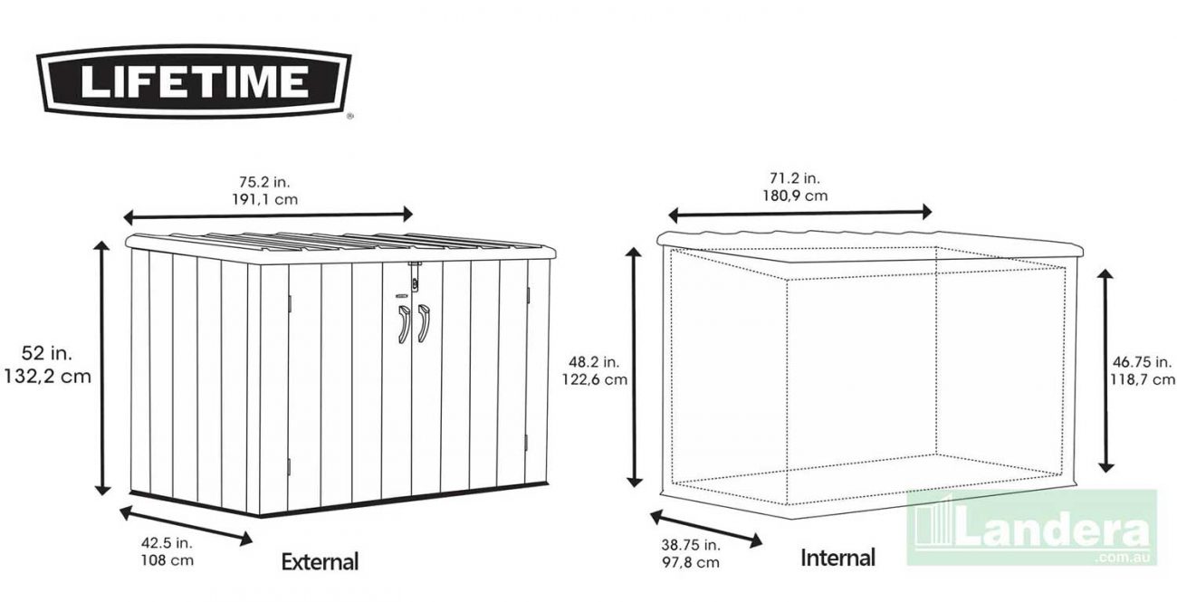 Lifetime Yard Store 1.9mx1.1m 2120l $ Sydney Garden Products